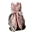 thumbnail image 1 of YVNAURA Botanical Walnut Flower Print Square Silk Scarf Cotton Feel Soft Lightweight Ladies Neck Scarf Head Wrap Hair Bandana for Daily Travel Spring Summer Gift, Grey,One Size, 1 of 3