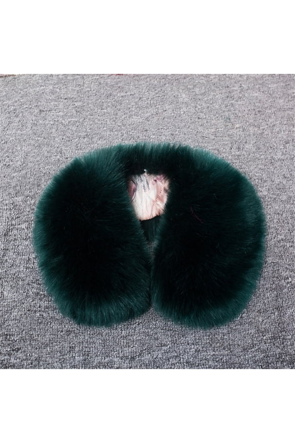 Faux Fur Collar Scarf for Women Soft Warm Winter Neck Wrap Detachable Fur Tippet Fluffy Lightweight One Size Cold Protection Autumn Winter Daily Wear Travel Gift, Green,One Size