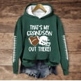 thumbnail image 1 of YVNAURA Football Grandma Shirt Game Day Sweatshirt for Women Thats My Grandson Out There Top Love Heart Football Graphic Long Sleeve Pullover Crewneck Fan Apparel, Green,M, 1 of 4