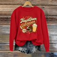 thumbnail image 1 of YVNAURA Funny Letter Graphic Football Sweatshirt for Women Long Sleeve Crewneck Pullover Casual Game Day Fan Tops for Sunday Football Tailgate Fall Winter, Red,M, 1 of 1