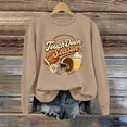 thumbnail image 1 of YVNAURA Game Day Football Sweatshirt for Women Funny Letter Graphic Print Long Sleeve Crewneck Pullover Casual Fan Tops for Touchdown Season Stadium Wear, Khaki,XL, 1 of 6