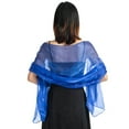 thumbnail image 1 of YVNAURA Ladies Evening Wrap Scarf for Wedding Dress Party Shawl Chiffon Satin Soft Lightweight Formal Shawl for Women Elegant Color Bridal Bridesmaid Cocktail Fringe Wrap, Q,One Size, 1 of 1