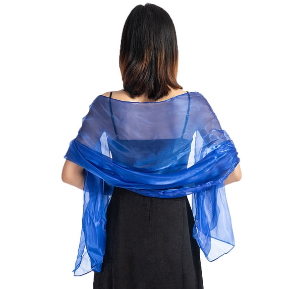 YVNAURA Ladies Evening Wrap Scarf for Wedding Dress Party Shawl Chiffon Satin Soft Lightweight Formal Shawl for Women Elegant Color Bridal Bridesmaid Cocktail Fringe Wrap, Q,One Size