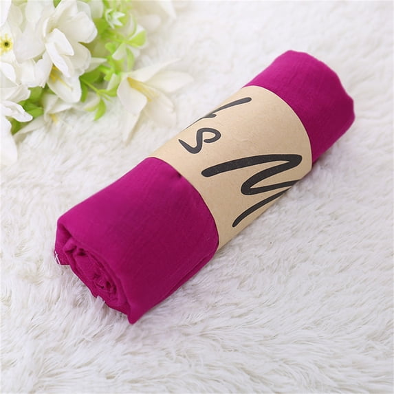 YVNAURA Lightweight Cotton Scarf for Women Soft Warm Wrap Shawl Solid Color Fashion Scarf Perfect for Autumn Winter Daily Wear Travel Beach Outdoor Gift, Purple,50