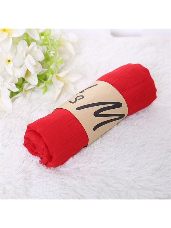 Lightweight Soft Cotton Scarf for Women Solid Color Wrap Shawl Fashion Scarf All Season Autumn Winter Travel Beach Daily Wear Outdoor Gift for Her, Red,73