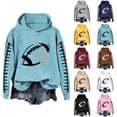 thumbnail image 1 of YVNAURA Long Sleeve Football Mom Hoodie Game Day Sweatshirt for Women Heart Graphic Oversized Pullover Casual Hooded Top with Pocket Cozy Fleece Fall Winter Wear, Sky Blue,L, 1 of 4