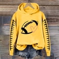 thumbnail image 1 of YVNAURA Long Sleeve Football Mom Hoodie Game Day Sweatshirt for Women Heart Graphic Oversized Pullover Casual Hooded Top with Pocket Cozy Fleece Fall Winter Wear, Yellow,L, 1 of 4