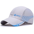 thumbnail image 1 of YVNAURA Men Women Breathable Sunscreen Baseball Hat UPF 50+ Lightweight Quick Dry Adjustable Summer Sports Cap Mesh Ventilated Outdoor Running Golf Hiking Fishing Gift, Grey,One Size, 1 of 3