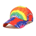 thumbnail image 1 of YVNAURA Men Women Tie Dyed Baseball Hat Adjustable Cotton Sun Cap UPF 50+ Breathable Lightweight Curved Brim Hip Hop Snapback Hat Outdoor Beach Golf Hiking Gift, Multicolor,One Size, 1 of 6