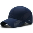 thumbnail image 1 of YVNAURA Men Women UPF 50+ Sun Protection Baseball Cap Lightweight Quick Dry Breathable Mesh Summer Sports Hat Adjustable Foldable Outdoor Running Golf Hiking Gift, Dark Blue,One Size, 1 of 3