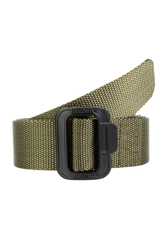 Men's Canvas Quick Release Belt Heavy Duty Military Tactical Web Belt with Metal Buckle Adjustable Outdoor Training Work Belt for Hiking Camping Hunting Daily Casual Wear, Army Green,One Size