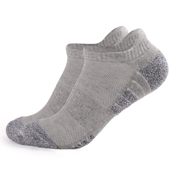 YVNAURA Men's Oversized Cotton Crew Socks Anti Slip Basketball Sports Socks with Grip Pads Thick Cushioned Breathable Moisture Wicking Extra Large Athletic Socks for Running Hiking Gym, Grey,L