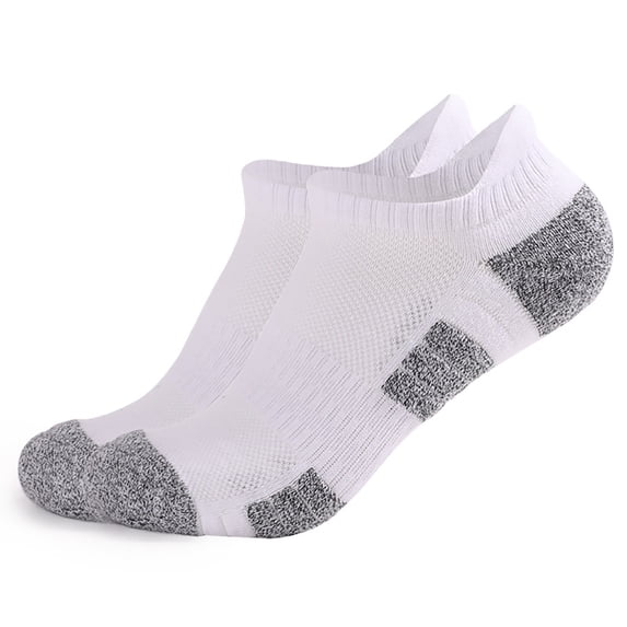 YVNAURA Men's Oversized Cotton Crew Socks Anti Slip Basketball Sports Socks with Grip Pads Thick Cushioned Breathable Moisture Wicking Extra Large Athletic Socks for Running Hiking Gym, White,S