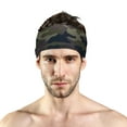 thumbnail image 1 of YVNAURA Non Slip Running Headband for Men Women Adjustable Sports Sweatband Moisture Wicking Wide Breathable Yoga Gym Workout Headbands Soft Stretchy Elastic One Size Fits All, Army Green,One Size, 1 of 3