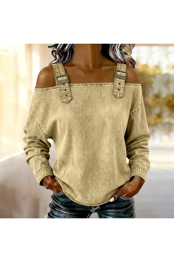 Denim Off The Shoulder Tops for Women