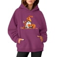 thumbnail image 1 of YVNAURA Spring Autumn Oversized Halloween Sweatshirts for Women Loose Fit Long Sleeve Pullover Tops Crew Neck Round Neck Graphic Casual Fall Clothes 2026 Tee, Wine,XL, 1 of 2