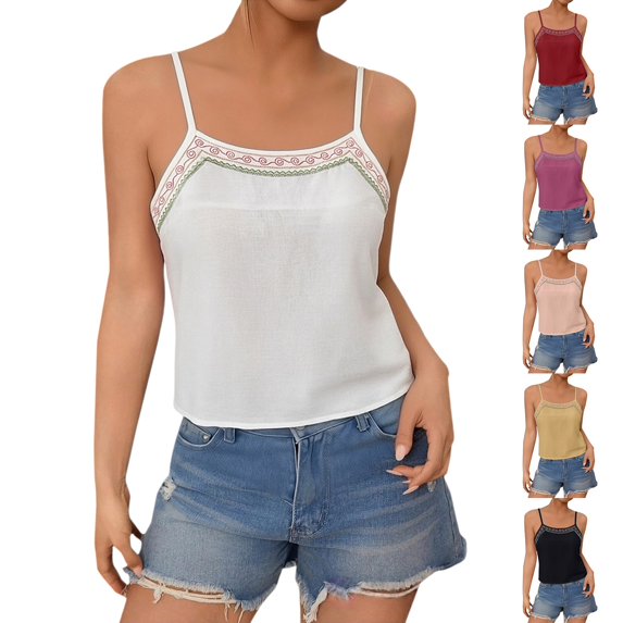 YVNAURA Square Neck Tank Top Women Double Lined Sleeveless Cami Double Layer Basic Summer T Shirts Not See Through Y2K Going Out Trendy 2026, White,L