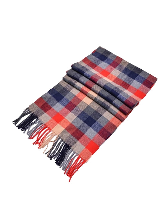 Tartan Plaid Scarf for Men Women Lightweight Soft Warm Winter Scarf Scottish Check Wrap Unisex Fashion Accessory Perfect Cold Weather Daily Wear Gift, RD2,One Size