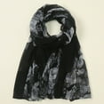 thumbnail image 1 of YVNAURA Thin Summer Silk Feel Scarf Women Printed Floral Long Scarf Muslim Headscarf Soft Lightweight Breathable Hijab Wrap for Daily Prayer Travel Office Ladies Gift, Grey,One Size, 1 of 3