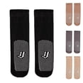 thumbnail image 1 of YVNAURA Ultrathin Non Slip Crystal Socks for Women 3 Pairs Same Color Transparent Invisible Mid Tube Socks with Anti-Slip Silicone Massage Bottom Breathable Traceless Elastic Short, Black,One Size, 1 of 3