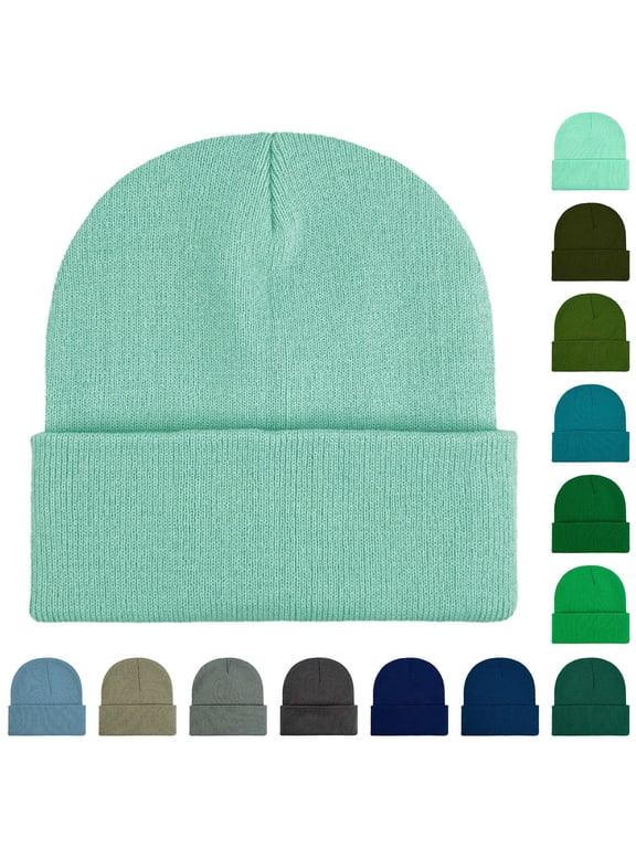 UniCuffed Beanie for Men Women Soft Warm Knit Winter Hat Stretchy One Size Skull Cap Double Layer Watch Cap Ski Snowboarding Outdoor Cold Weather Gift, G,One Size