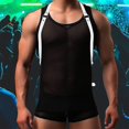 thumbnail image 1 of YVNAURA UniGothic Harness Belt PU Leather Punk Body Waist Belt with Adjustable Buckled Straps for Men Women Rock Alternative Clothing Accessory Rave Halloween Cosplay Gift for Her, White,One Size, 1 of 7