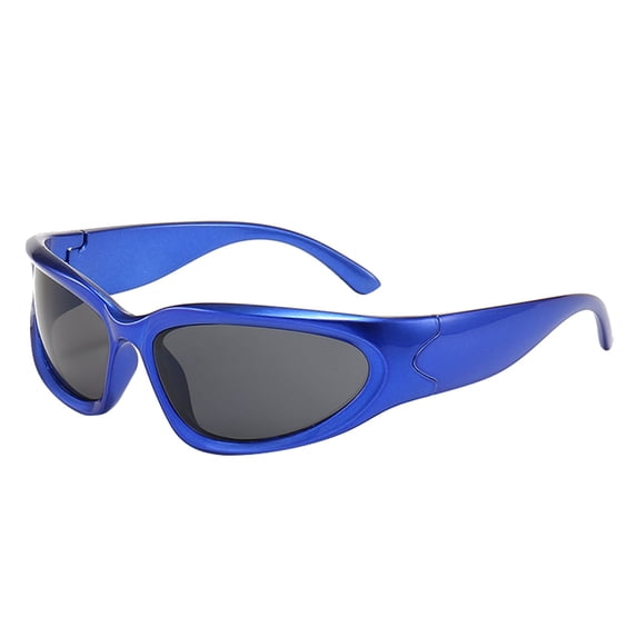 YVNAURA Unisex Wrap Around Frame Sunglasses with Colorful Mirrored Lens Under $8 Vintage Rectangle Sports Shades for Cycling Driving UV400 Retro Large Fit Outdoor Gafas for Women Men