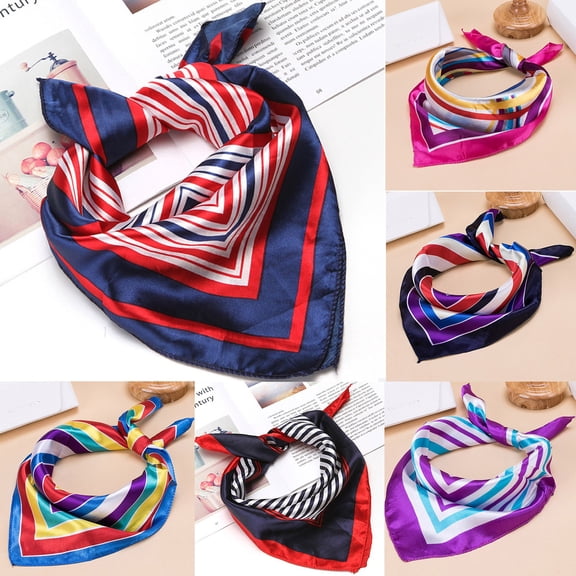 YVNAURA Women Multi Purpose Bandana Gift Sets Large Square Satin Silk Feel Head Scarf Protective Hair Wrap Turban Headband for Sleeping Yoga Workout Travel Gift Box, C,One Size