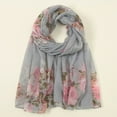 thumbnail image 1 of YVNAURA Women Printed Floral Long Scarf Muslim Headscarf Thin Summer Scarf Silk Feel Soft Lightweight Breathable Hijab Wrap for Daily Travel Office Prayer Gift, Beige,One Size, 1 of 3
