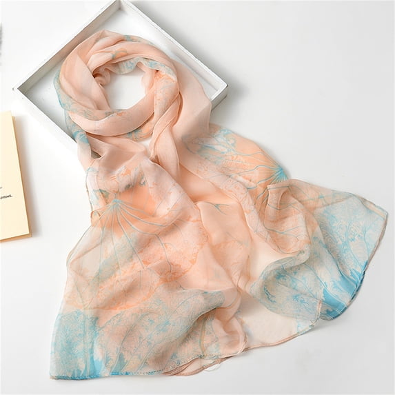 YVNAURA Women Spring Summer Floral Scarf Lightweight Print Shawl Sun Blocking Wrap Soft Breathable Fashion Scarfs for Ladies Travel Daily Office Cover Up Blooming Garden, Khaki,One Size