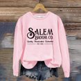 thumbnail image 1 of YVNAURA Women's 1692 They Missed one Salem Witch Trial Sweatshirt Halloween Graphic Pullover Crewneck Long Sleeve Funny Sarcastic Witch Tee for Fall Spooky Season 1 Pack, Pink,XL, 1 of 4