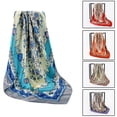 thumbnail image 1 of YVNAURA Women's 90x90cm Point Print Square Scarf Retro Vintage Satin Shawl Wrap Lightweight Silky Soft Multipurpose Head Scarf Neck Scarf Hair Bandana for Daily Travel Gift, Blue,One Size, 1 of 3
