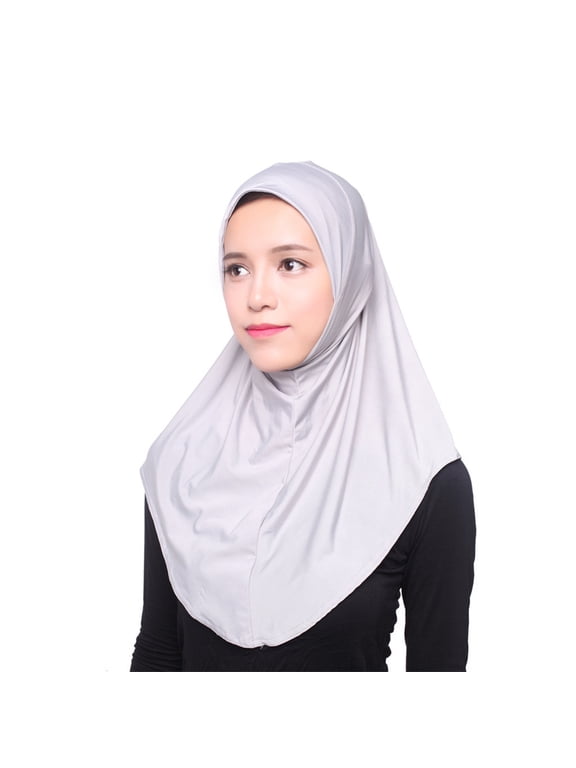 Women's Breathable Modal Ninja Hijab Cap Full Cover Inner Underscarf with Full Neck Coverage Soft Stretchy Muslim Head Scarf Cap Bonnet One Size, Grey,One Size