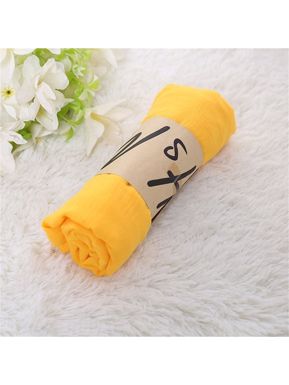 Women's Cotton Scarf Lightweight Soft Warm Solid Color Blanket Wrap Shawl Beach Scarf Travel Scarf Perfect Autumn Winter Outdoor Daily Wear Gift, Yellow,50