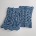 thumbnail image 1 of YVNAURA Women’s Lace Trim Crochet Boot Cuffs Knitted Short Leg Warmers Soft Stretchy Lightweight Boot Topper Socks One Size Winter Fall Daily Wear Gift, Blue,One Size, 1 of 8