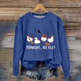 thumbnail image 1 of YVNAURA Women's “Ladies Tonight WE FLY” Letter Print Hoodie Oversized Witch Halloween Pullover Sweatshirt Hocus Pocus Graphic Top for Spooky Season Party Daily Wear 1 Pack, Blue,S, 1 of 4
