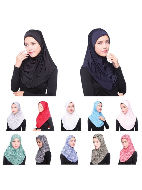 Women's Ninja Hijab Cap Full Cover Inner Underscarf with Full Neck Coverage Stretch Breathable Modal Muslim Head Scarf Cap Bonnet for Daily Wear One Size, Black,One Size