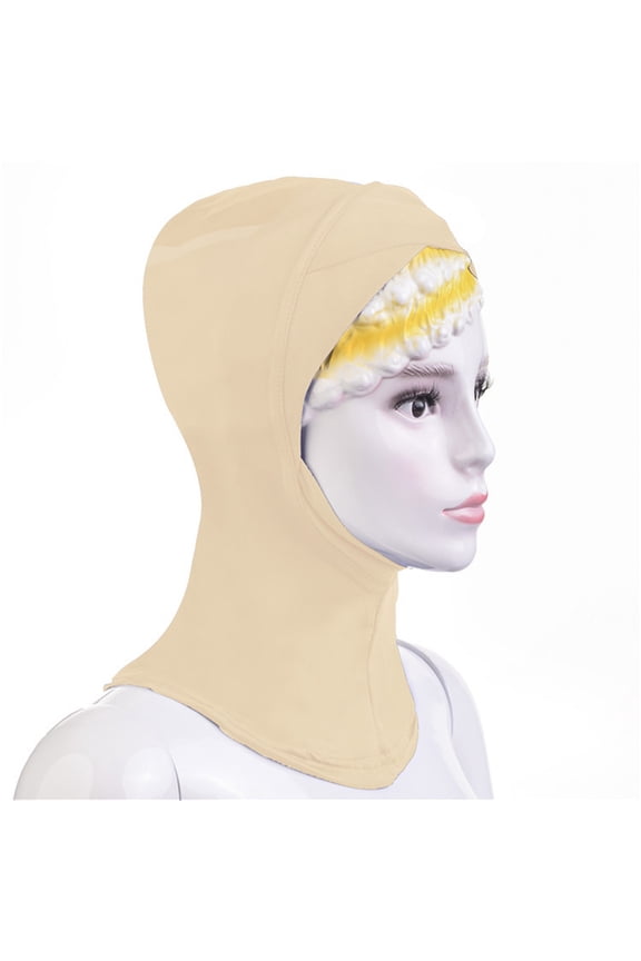 Women's Ninja Hijab Cap Under Scarf Soft Cotton Stretchy Breathable Underscarf Full Neck Coverage Muslim Inner Cap with Tie Back Non-Slip Daily Wear Gift, C,One Size