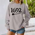 thumbnail image 1 of YVNAURA Women’s Salem 1692 Sweatshirt Funny Witch Hunting Halloween Pullover Crewneck Long Sleeve Vintage Spooky Season Top Casual Fall Tee 1 Pack, Grey,XXXL, 1 of 5
