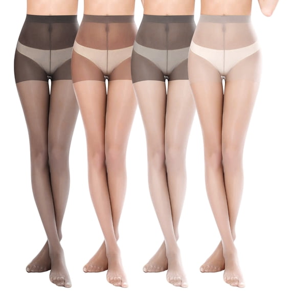 YVNAURA Women's Sheer Control Top Pantyhose 20D Light Support Tights with Run Resistant, Breathable High Waist Tummy Control Stockings for Office Daily Wear Gift, A,One Size