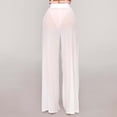 thumbnail image 1 of YVNAURA Women's Sheer Mesh Beach Pants Swimsuit Cover Ups Crochet Wide Leg Swim Cover Up Pants Elastic Waist Summer Vacation 2026, White,S, 1 of 8