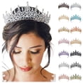 thumbnail image 1 of YVNAURA Women‘s Sparkling Rhinestone Crown Headband Crystal Princess Tiara Birthday Queen Headpiece Wedding Prom Pageant Party Decorations Comb Hair Accessory One Size, Grey,One Size, 1 of 3