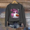 thumbnail image 1 of YVNAURA Women‘s Spooky Season Funny Graphic Oversized Sweatshirt Crewneck Long Sleeve Pullover Cute Halloween Loose Fit Fall Top Casual 1 Pack, Dark Gray,XXXL, 1 of 5