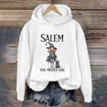 thumbnail image 1 of YVNAURA Women's Vintage Halloween Witch Graphic Hoodie Long Sleeve Pullover Tops Crew Neck Round Neck Oversized Girls Trip Fall Outfits for Women Spooky Season Tee, White,S, 1 of 4