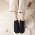 thumbnail image 1 of YVNAURA Womens 1 Pair Short Plush Socks Coral Fleece Non Slip Ankle Socks with Silicone Dots Thick Towel Sole Warm Fuzzy Home Floor Slipper Socks for Winter One Size, Black,One Size, 1 of 6