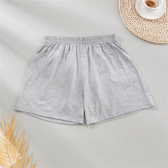 YVNAURA Womens Checkered Print Sleep Shorts Cotton, 2026 Summer High Waisted Elastic Waist Drawstring Pajama Shorts for Women with Side Pockets, Lightweight Boxer Lounge Bottoms,Grey,S
