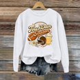 thumbnail image 1 of YVNAURA Womens Game Day Football Sweatshirt Funny Letter Graphic Print Long Sleeve Crewneck Pullover Casual Fan Tops for Touchdown Season Stadium Events, White,XXXL, 1 of 6