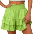 thumbnail image 1 of YVNAURA Womens Pleated Hem High Rise Floral Print Shorts with Pockets, 2026 Summer Loose Fit A Line Drawstring Elastic Waist Casual Shorts for Beach Vacation Daily Wear,GN4,M, 1 of 7