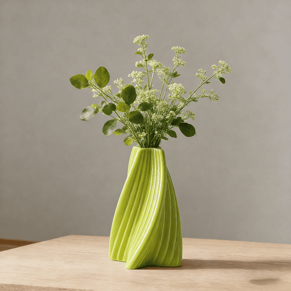 YVTVY Art Ceramic Vase Scandinavian Creative Spiral Shape Premium Feeling Vase Flower Arrangement Living Room Dining Table Art Arrangement, Home Arrangement, Modern Style Vase.