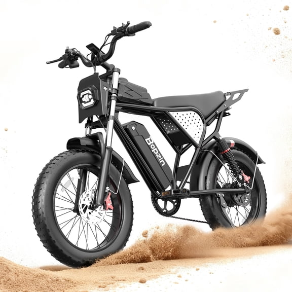 Peak 1500W Electric Bike for Adults, 48V 20Ah Max 80Miles&28Mph Electric Bicycle,20" Fat Tire Hyraulic Disc Brakes Mountain Bike